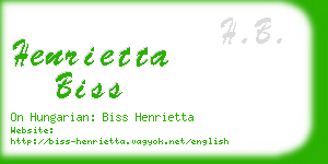 henrietta biss business card